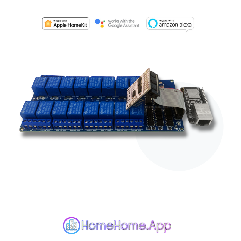 Apple HomeKit, Google Home, Alexa Compatible Ethernet 16x Relay Switch DIN Rail - Görsel 2