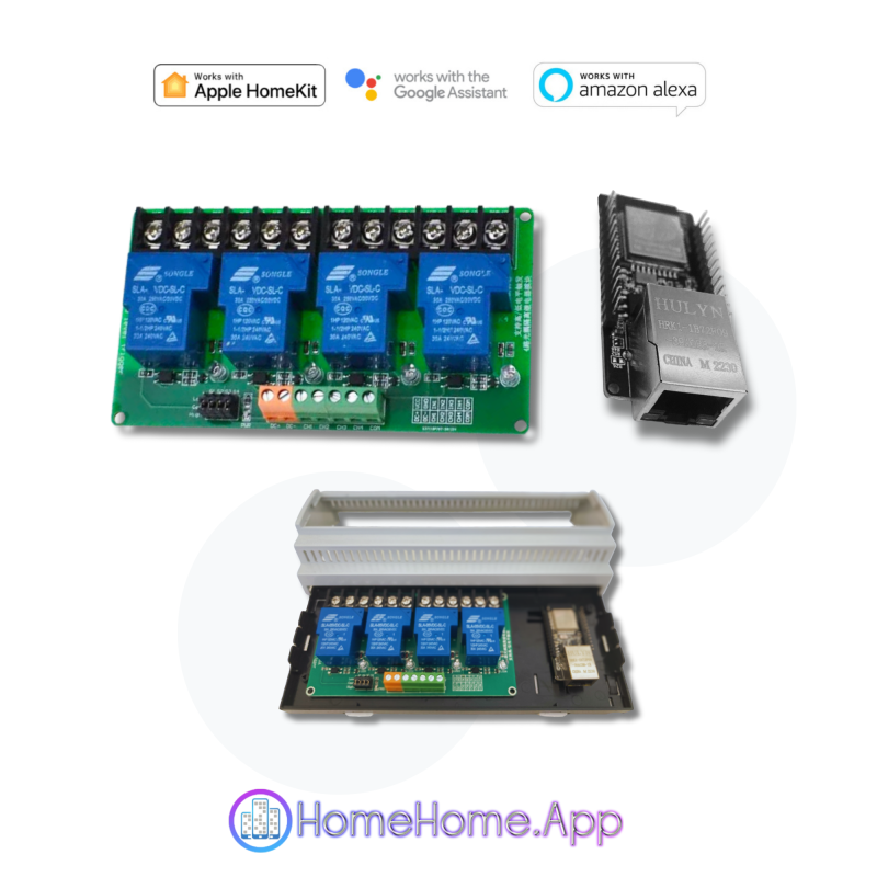 Apple HomeKit, Google Home, Alexa Compatible Ethernet 4x Relay Switch - Görsel 11