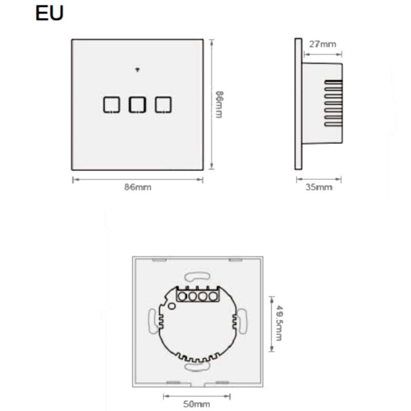 Glass Touch Wall Switch Roller Shutter On Off For Apple HomeKit Google Home - Görsel 8