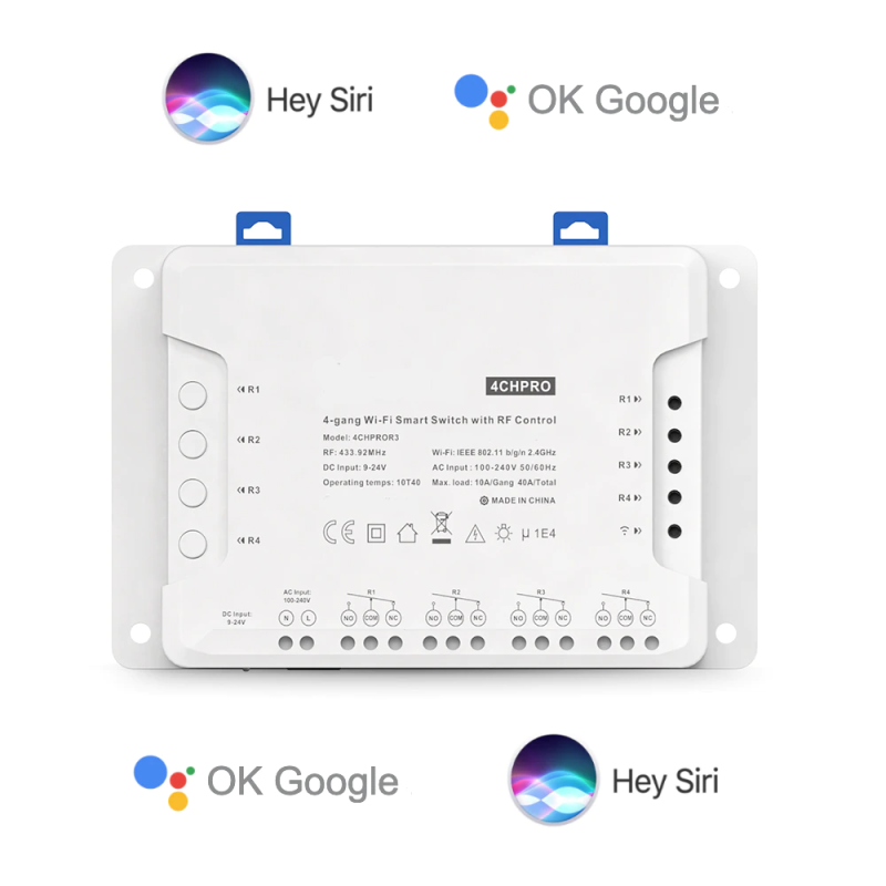 4CH Pro R3 Smart Home WiFi Switch 4 Relay For Apple HomeKit Google Assistant - Görsel 4