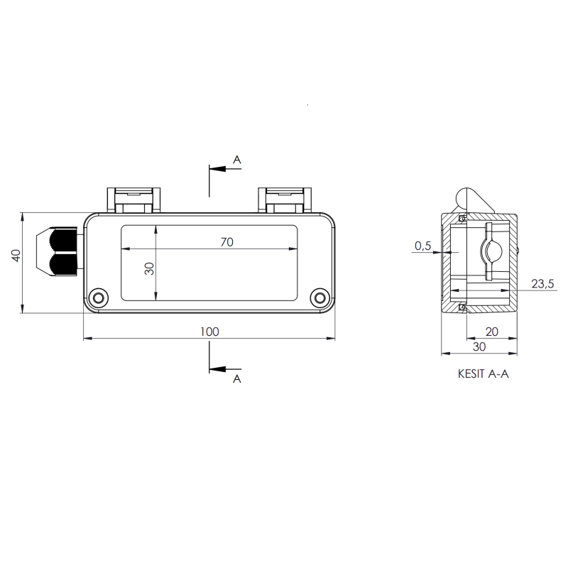 Outdoor Plastic Enclosure Box for IOT Projects with IP67 Rating Cable Gland - Görsel 3