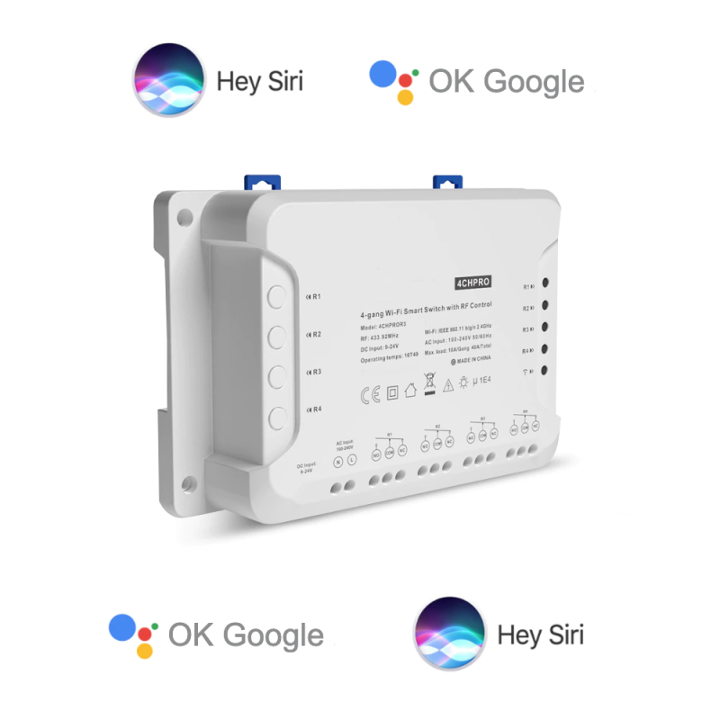 4CH Pro R3 Smart Home WiFi Switch 4 Relay For Apple HomeKit Google Assistant - Görsel 2