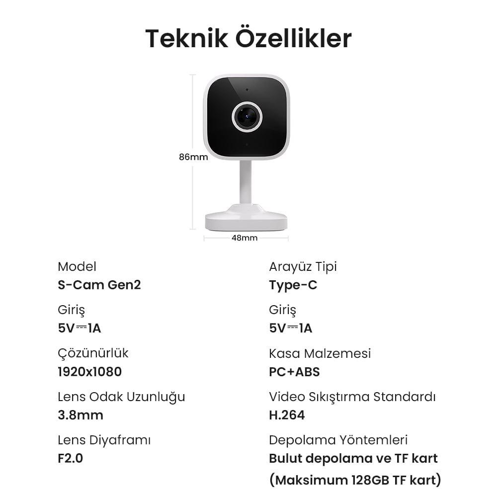 SONOFF S-Cam Gen2 Akıllı Kamera